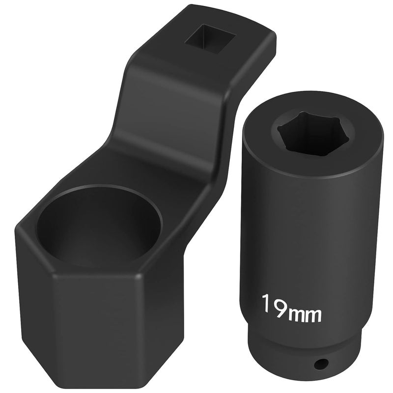 Moker 50mm Crankshaft Crank Pulley Wrench Holder for Honda and Acura Engines (with 19mm Harmonic Balancer Socket), 3 Times Momentum Power of Standard Impact Sockets, Counter-Weighted Socket Tools - Image 1